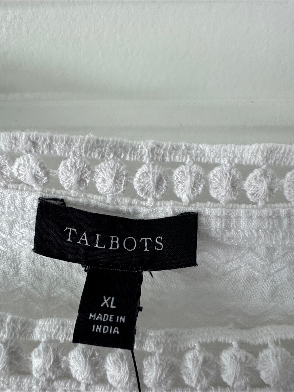 Talbots White Textured Square-Neck Sleeveless Tank - Picture 2 of 8